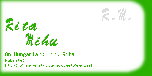 rita mihu business card